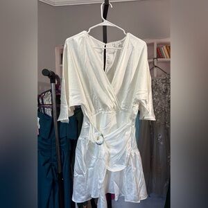 She + Sky White Wrap Dress with built in shorts